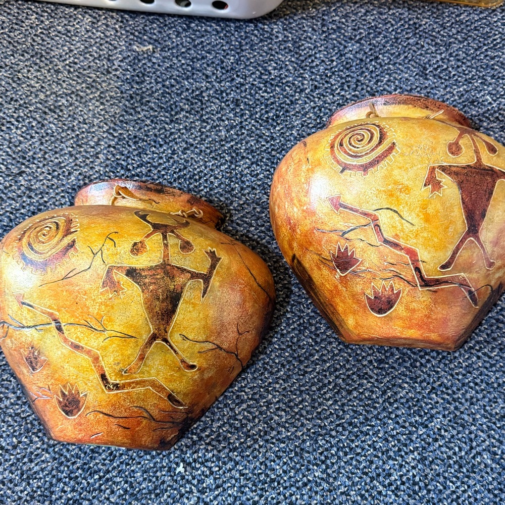 Rustic Orange Decorative Vases